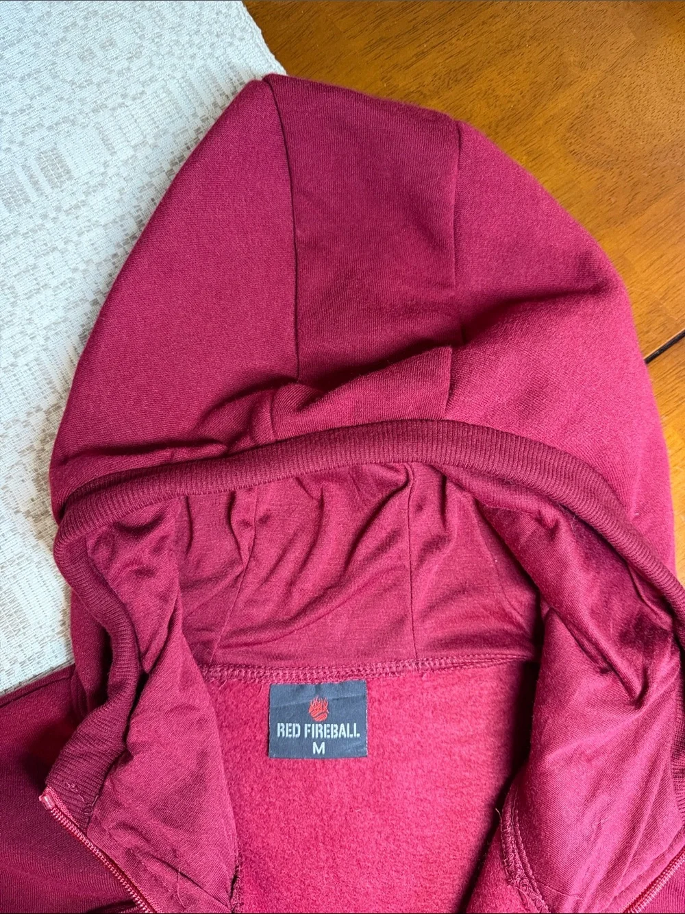 Men’s Solid Maroon Zip-Up Hoodie
